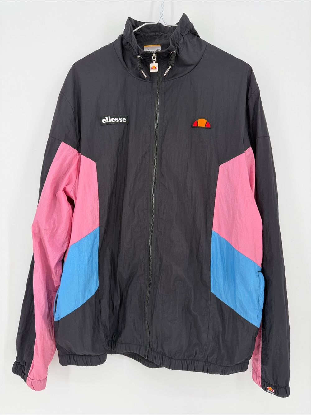 Ellesse Vinales Men’s L Retro Colorblock Windbreaker Track Jacket 90s Style